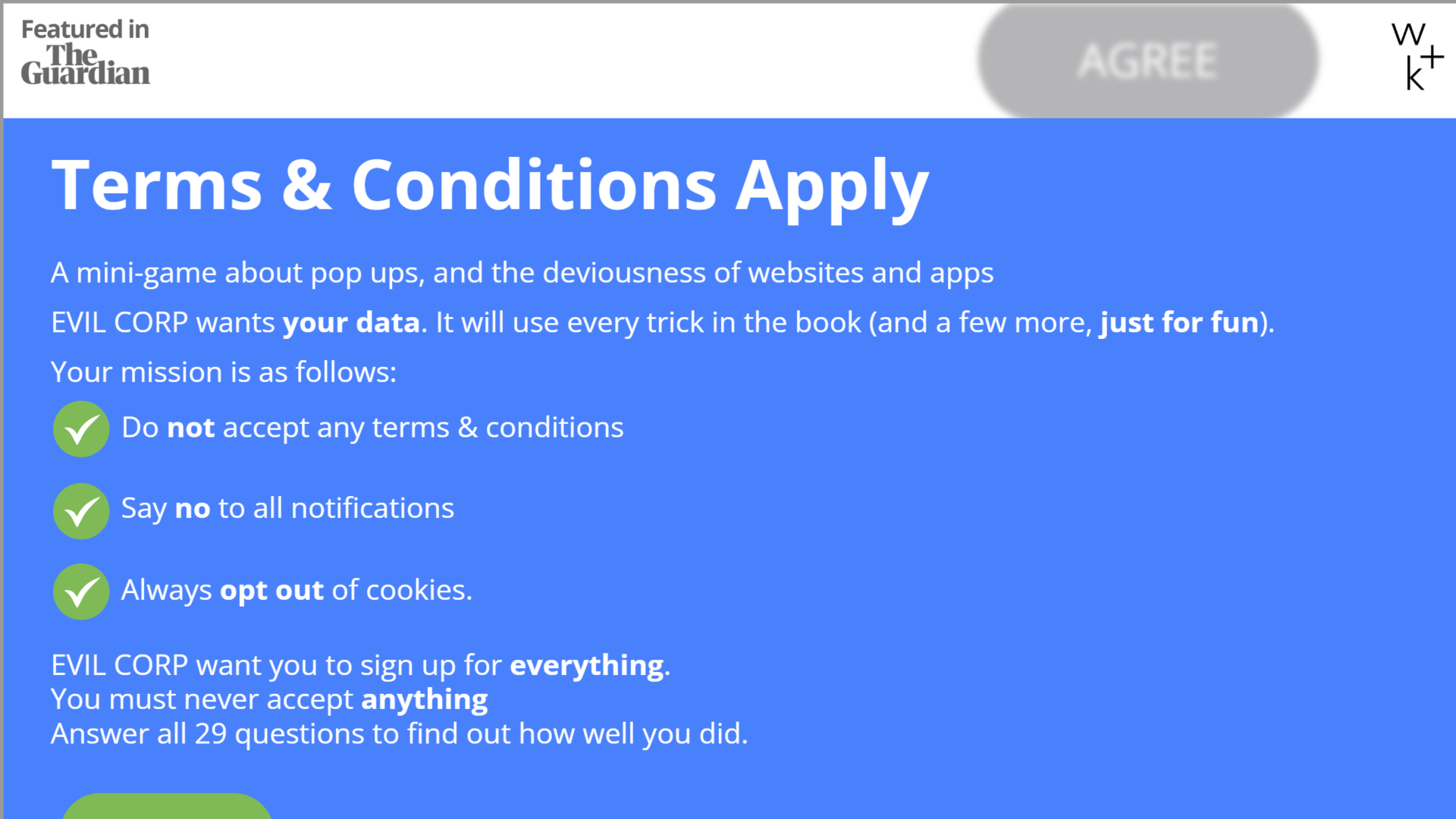 Image du site Terms and Conditions